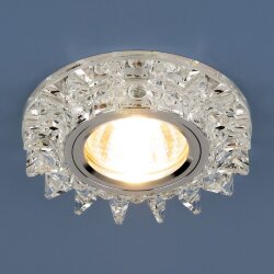 Точечный светильник с LED подсветкой 6037 MR16  SL зеркальный/серебро (031519)