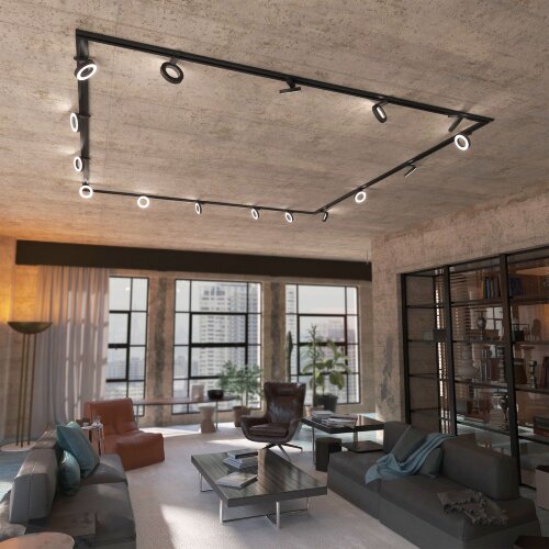 Трековый светодиодный светильник для однофазного шинопровода Spila черный 12W 4200K - Фото 6