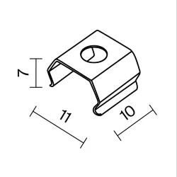 Комплект креплений (для профиля 11x3,5) 4 шт. ALM-1103-MT 642094 (Серебро) 642094