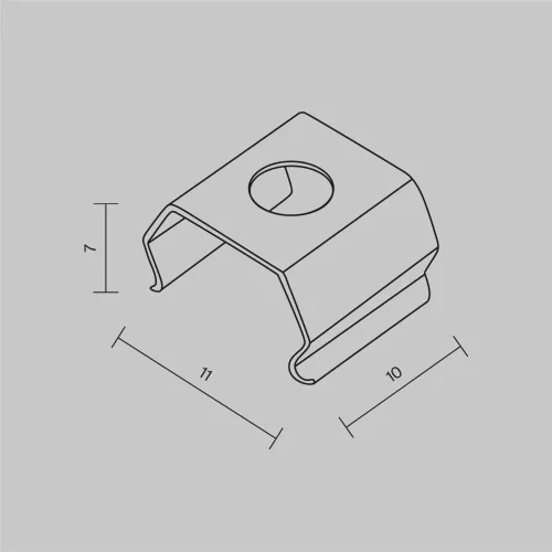 Комплект креплений (для профиля 11x3,5) 4 шт. ALM-1103-MT 642094 (Серебро) 642094 - фото 5