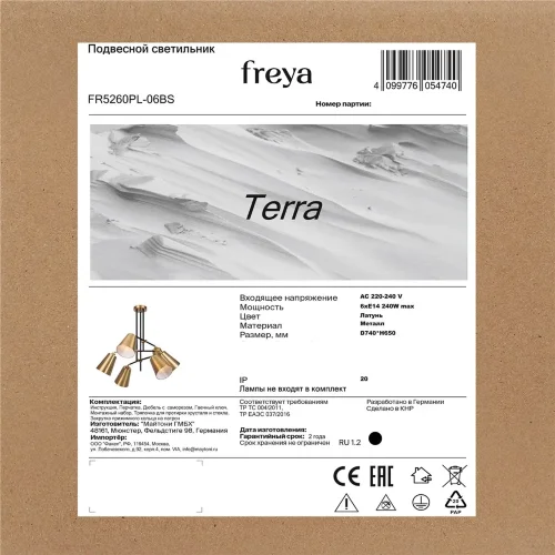 Люстра FR5260PL-06BS Терра / Terra E14x6 (Латунь) FR5260PL-06BS - фото 9