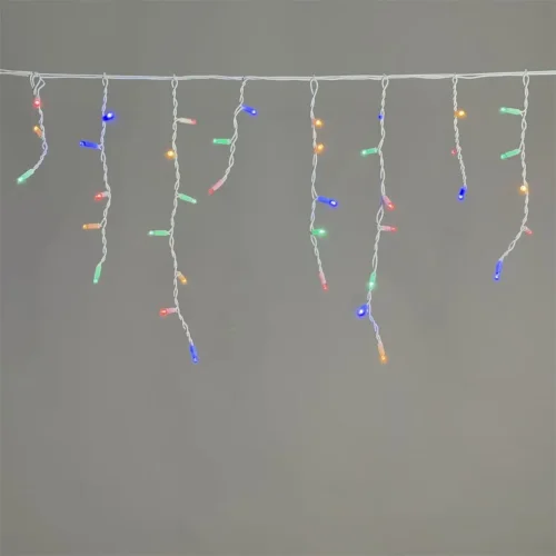 Гирлянда Бахрома 3,1 x 0,5 м Разноцветная 220В, 120 LED, Провод Белый Каучук, IP65. Фото 1.