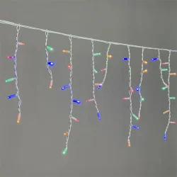 Гирлянда Бахрома 3,1 x 0,5 м Разноцветная 220В, 120 LED, Провод Белый Каучук, IP65