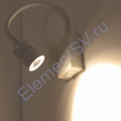 Светильник светодиодный прикроватный DH18 (220V, 5W, warm white, белый корпус)