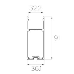 Профиль накладной алюминиевый LC-LP-9035-2 Anod