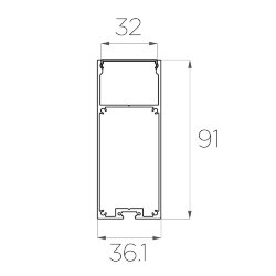 Профиль накладной алюминиевый LC-LP-9035-2 Anod