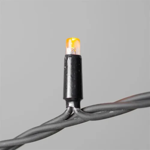 Гирлянда Нить 10м Желтая 220В, 100 LED, Провод Черный Каучук, IP65. Фото 2.