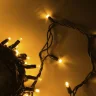 Гирлянда Нить 10м Желтая 220В, 100 LED, Провод Черный Каучук, IP65. Фото 4.