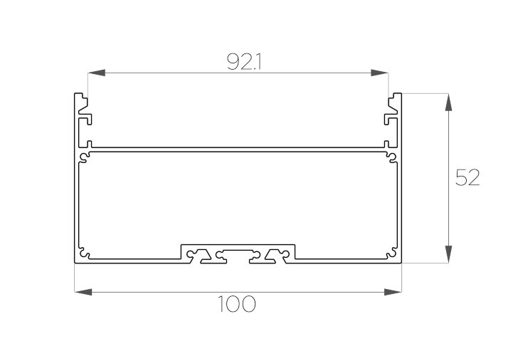 Профиль накладной алюминиевый LC-LP-50100-2 Anod - фото 2
