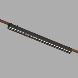 Cветильник для трека-ремня Belty, серия Grill, со светодиодом, L642*W40*H45мм, 48V DC, 24W, RA90, 24°, 4000K, IP20, черный, алюминий, Denkirs DK5572-BK