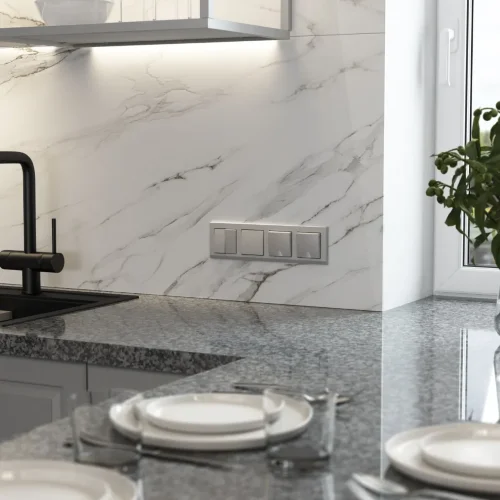 Выключатель одноклавишный проходной (серебряный матовый) W1112065 - фото 2