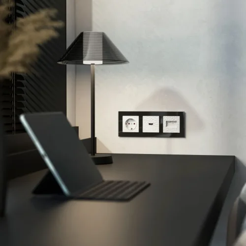 Накладка для розетки HDMI (Hammer белый) W1296001 - фото 2