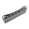 S-GSU5-3 GREY Cетевой фильтр серии Universal, 3м Пвс 3x0.75, 5 гнезд, с-з, 10А, Защита от перенапряжения, короткого замыкания. - фото 1