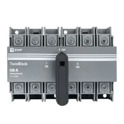 Рубильник 3п 100А реверсивный с рукояткой управления для прямой установки TwinBlock EKF tb-s-100-3p-rev