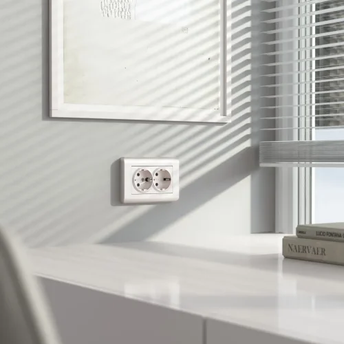 Рамка из поликарбоната для двойной розетки Stream перламутровый W0082113 - фото 3