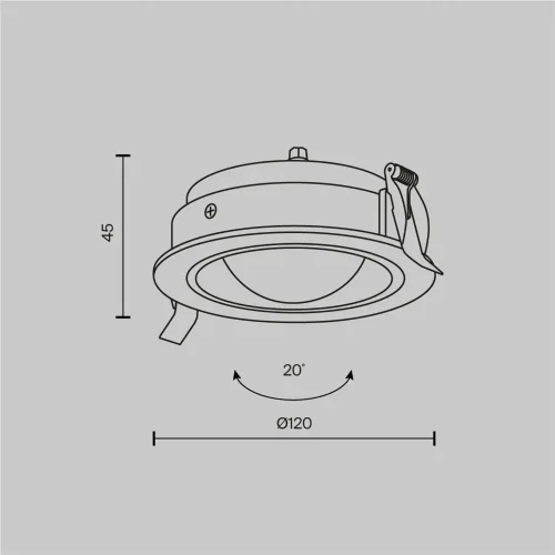 Встраиваемый светильник Линза / Lens 12 Вт 4000 К 70° IP 44 (Белый) DL105-12W4K-W - фото 4