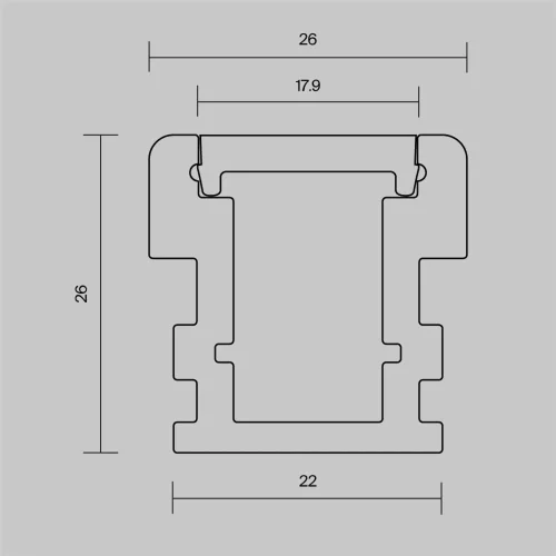 Алюминиевый профиль встраиваемый в пол 26x26 (Серебро, 2 м), ALM-2626-S-2M 636016 (Серебро) - фото 5