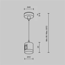 Подвес тросовый Hang с прямым коннектором питания Flarity латунь (Латунь)