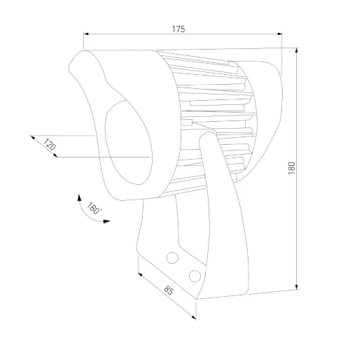 Светильник садово-парковый поворотный Landscape черный 35186/S - фото 5