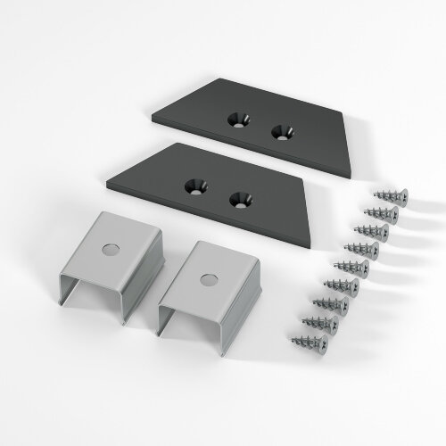 Комплект заглушек черный для накладного алюминиевого профиля светодиодной ленты (1 пара) - фото 1