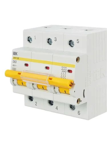 Выключатель автоматический модульный 3п D 63А 10кА ВА47-100 KARAT IEK MVA40-3-063-D - фото 8