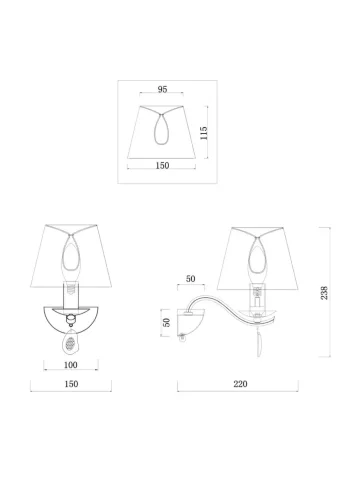 Настенный светильник (бра) Freya FR2001WL-01G (Матовое Золото) - фото 2