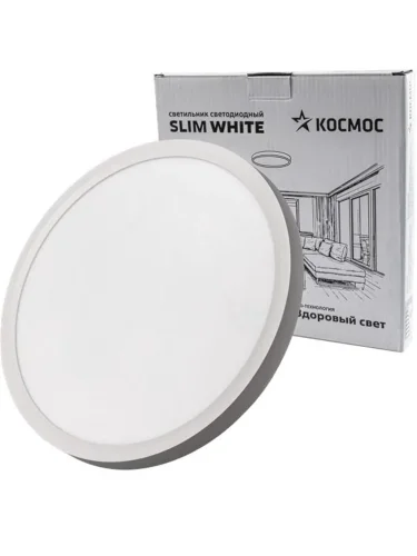Светильник светодиодный SLIM WHITE 28Вт 4500К IP40 2398лм 230В 300х25мм КОСМОС KSlim28w_W4500K - фото