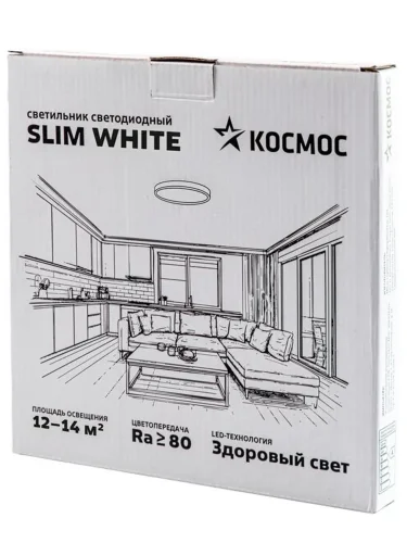 Светильник светодиодный SLIM WHITE 28Вт 4500К IP40 2398лм 230В 300х25мм КОСМОС KSlim28w_W4500K - фото 3