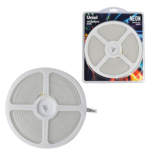 ULS-N01-2835-120LED-m-6mm-IP67-DC12V-9W-m-5M-4000K Светодиодная гибкая герметичная лента, NEON, Катушка 5м, в блистере, Белый свет 4000К - фото 4