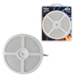 ULS-N01-2835-120LED-m-6mm-IP67-DC12V-9W-m-5M-4000K Светодиодная гибкая герметичная лента, NEON, Катушка 5м, в блистере, Белый свет 4000К