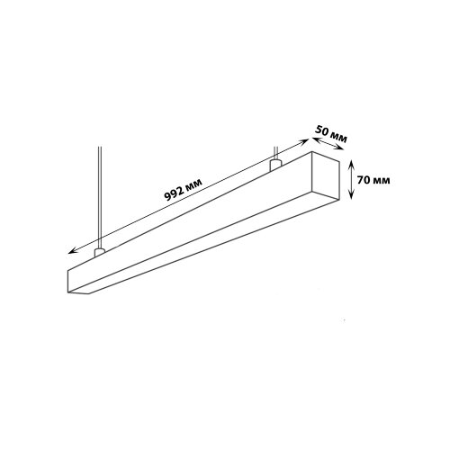 ULO-K10D 40W-4000K-L100-H IP40 BLACK Светильник линейный светодиодный подвесной, Белый свет 4000K, 5600 Лм, Алюминий, Цвет черный, TM Uniel - фото 7