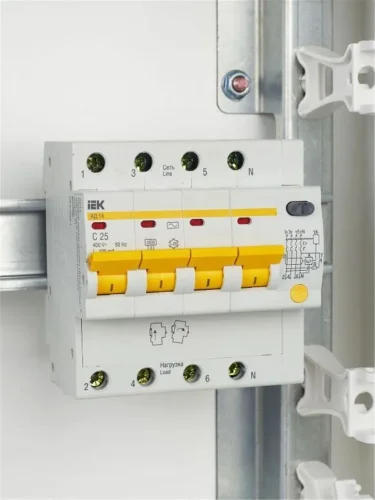 Выключатель автоматический дифференциального тока 4п C 25А 100мА тип AC 4.5кА АД-14 KARAT IEK MAD10-4-025-C-100 - фото 2