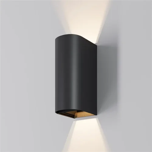 Настенный светильник Драп / Drape 3000K 10Вт IP 65 (Черный) O526WL-L10B3K - фото 5