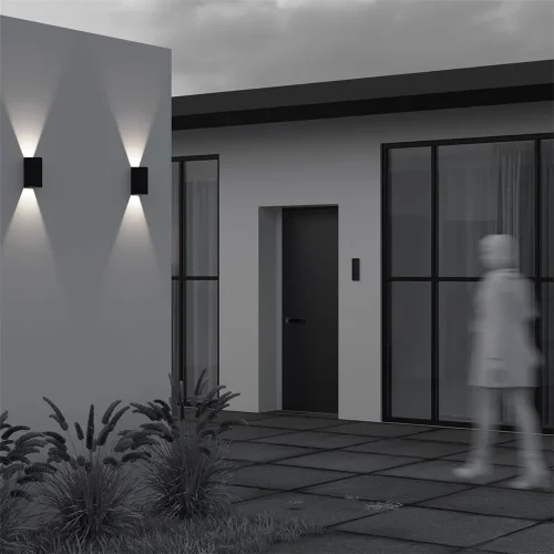 Настенный светильник Драп / Drape 3000K 10Вт IP 65 (Черный) O526WL-L10B3K - фото 6