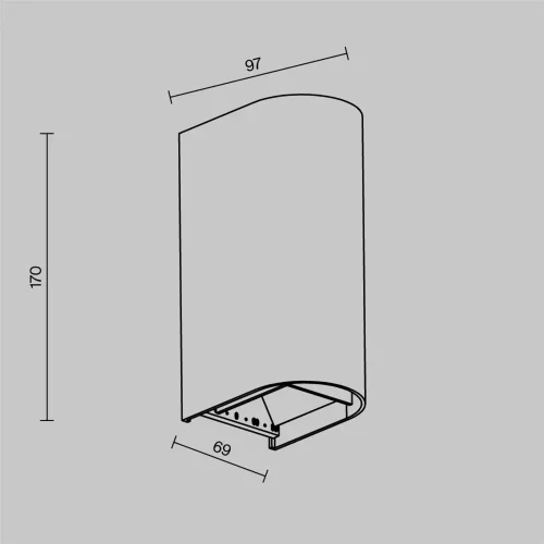 Настенный светильник Драп / Drape 3000K 10Вт IP 65 (Черный) O526WL-L10B3K - фото 9
