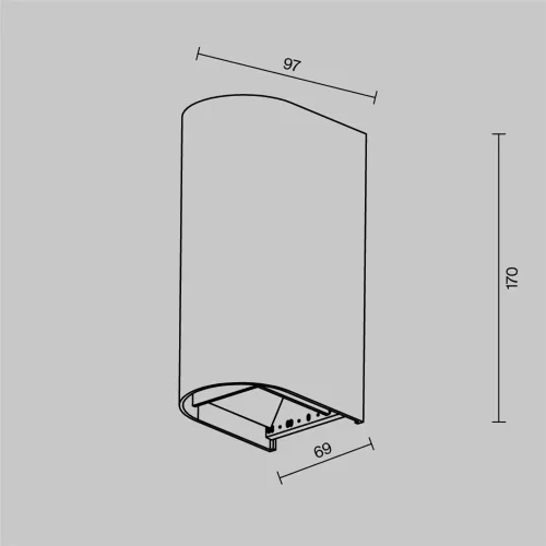 Настенный светильник Драп / Drape 3000K 10Вт IP 65 (Черный) O526WL-L10B3K - фото 9
