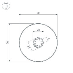 Профиль SL-ROUND-D70-360deg-2000 ANOD (Arlight, Алюминий) 037770