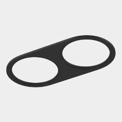 'Рамка двойная для серии COMBO 4, круглая, черная, COMBO-4R2-BL 004193