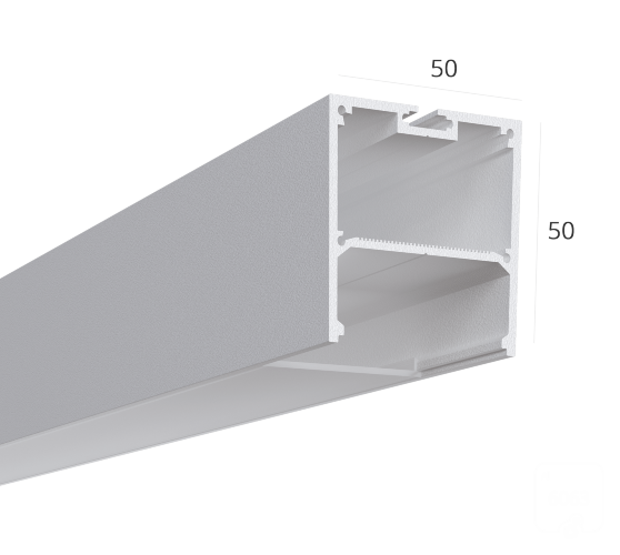 Алюминиевый LED профиль LINE 5050 ral9003 LT70 (с экраном) — 2500мм - фото 1