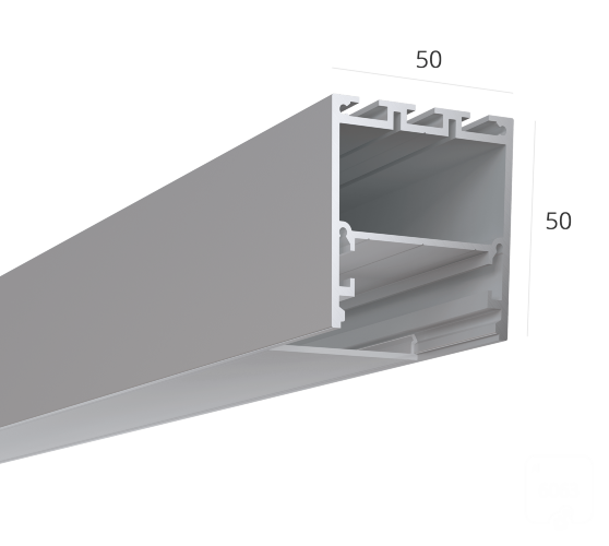 Алюминиевый LED профиль LINE 5050 ral9003 LT70 (с экраном) — 2500мм - фото 3