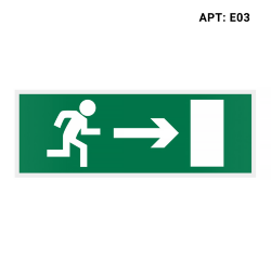 Знак безопасности (пиктограмма) Е03 "Выход направо"