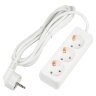 S-GCU3-3 WHITE Удлинитель серии Ultra, шнур 3м., 3 гнезда, 16A, с-з, Белый, TM Uniel - фото 1