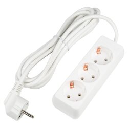 S-GCU3-3 WHITE Удлинитель серии Ultra, шнур 3м., 3 гнезда, 16A, с-з, Белый, TM Uniel