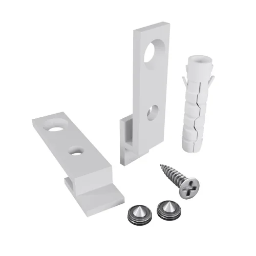 Комплект креплений для радиусного профиля со свеченим вверх/вниз 2шт. (Белый) - фото