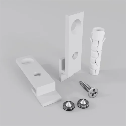 Комплект креплений для радиусного профиля со свеченим вверх/вниз 2шт. (Белый) - фото 2