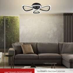 Светильник светодиодный ELEGANT SANSA-B 60Вт 230В 3000-6500K 4700Лм 600х400х75мм c пультом ДУ черный IN HOME