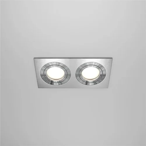 Встраиваемый светильник Atom GU10 2x50Вт (Серебро) - фото 5