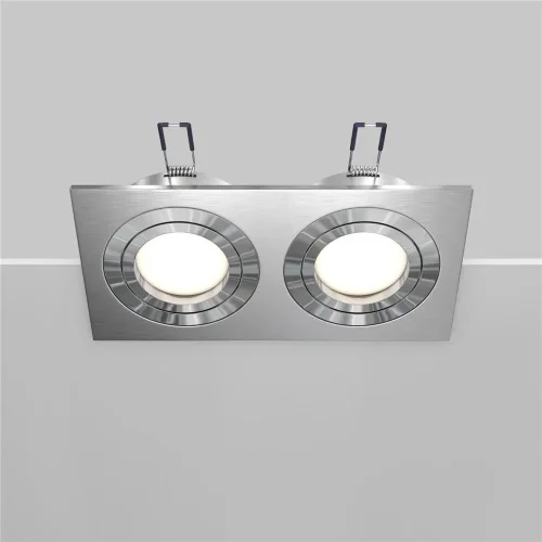 Встраиваемый светильник Atom GU10 2x50Вт (Серебро) - фото 6