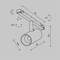 Трековый светильник Фокус / Focus Led Exility X 3000K 5Вт 36° (Черный) TR243-5W3K-B
