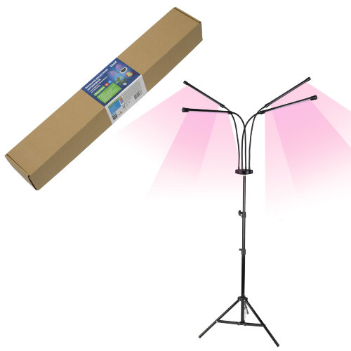 ULT-P32-36W/SPLE/TM/40 IP40 BLACK QUAD Светильник для растений светодиодный с таймером, на штативе. Спектр для фотосинтеза. TM Uniel - фото